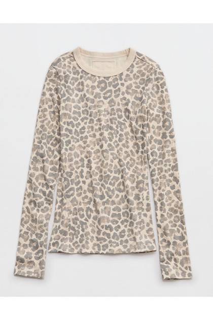 Aerie Essential Crew Layering T-Shirt Dusk