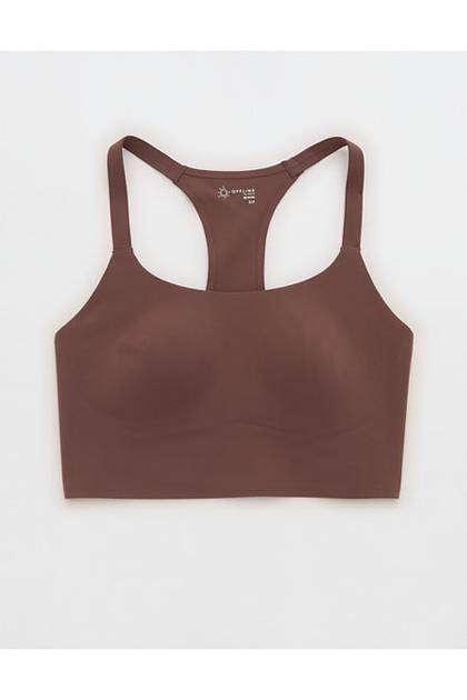 OFFLINE By Aerie Real Me Hold Up! Racerback Sports Bra Relic