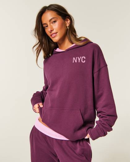 Hollister Feel Good Oversized Reversible Graphic Hoodie