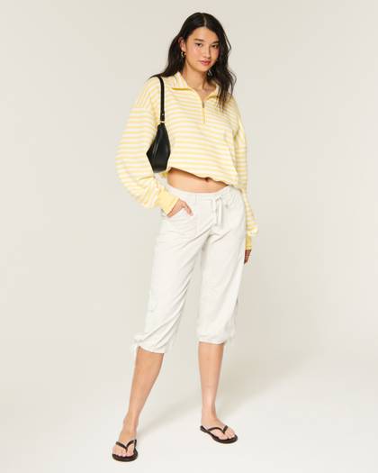 Ultra Low-Rise Baggy Capri Pants