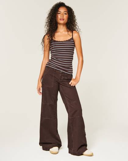 Hollister Andi Adjustable Waist Low-Rise Wide-Leg Pants