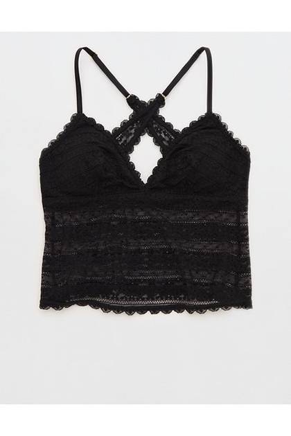 Show Off Lace Padded Bra Top True Black