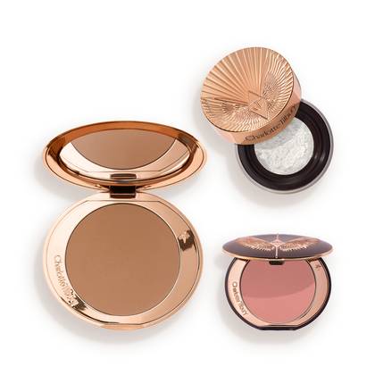 Charlotte Tilbury Airbrush Flawless Blur, Bronze + Blush Trio - Face Kit