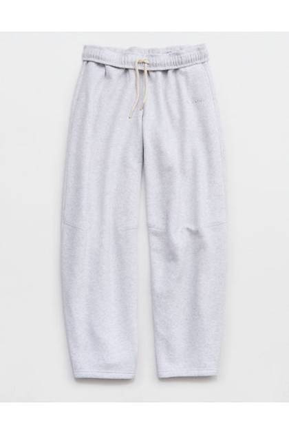 OFFLINE By Aerie Cloud Fleece Barrel Leg Pant Light Heather Gray