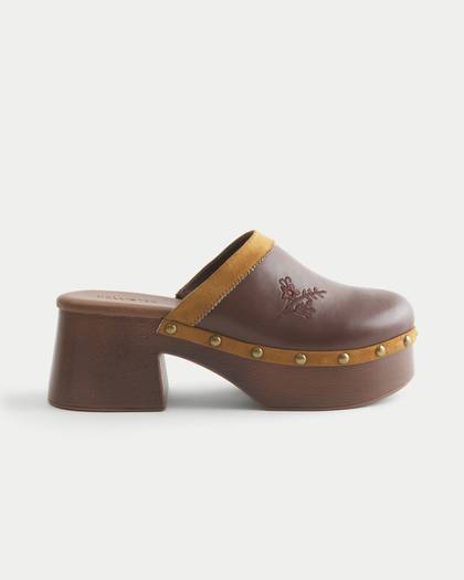 Faux Leather Clogs