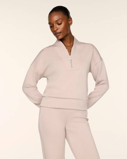 SPANX AirEssentials® Shawl Collar Half Zip | Mushroom - Mushroom