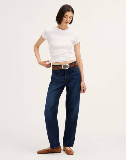 The Darted Barrel-Leg Jean in Comfort Stretch