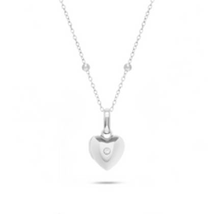 Heart Double Photo Locket Necklace (Silver)