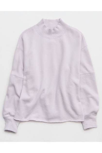 Aerie Layover Mockneck Sweatshirt Hushed Violet