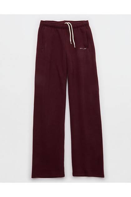 OFFLINE By Aerie Cloud Fleece Straight Leg Pant Royal Berry