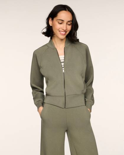 SPANX AirEssentials® Pintuck Track Jacket | Herb - Herb