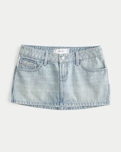 Ultra Low-Rise Denim Micro Mini Skort