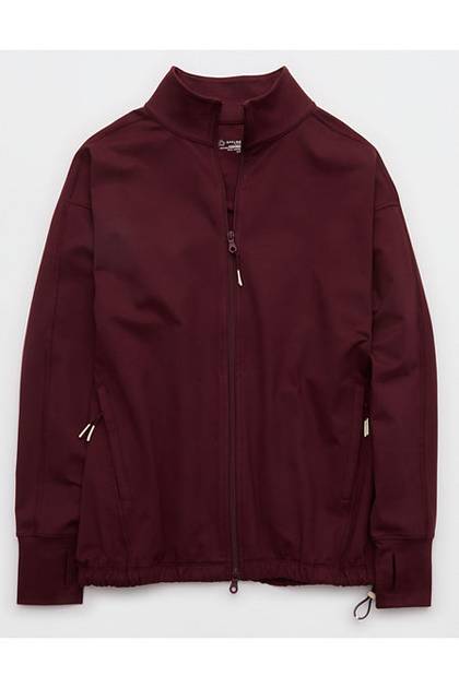 OFFLINE By Aerie The Hugger Oversized Full Zip Jacket Royal Berry