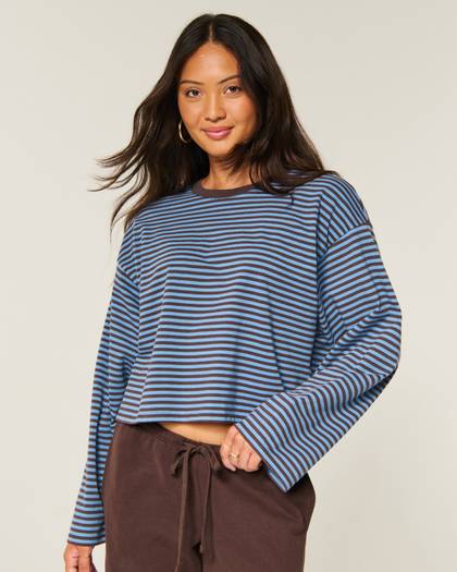 Boxy Long-Sleeve Crew T-Shirt