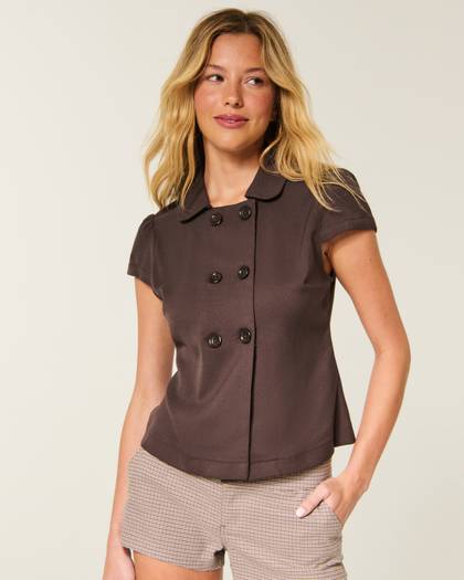 Short-Sleeve Peacoat Shirt