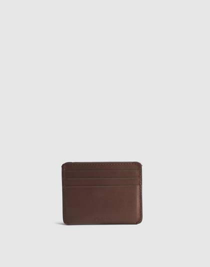 Curved Card Case in Leather
