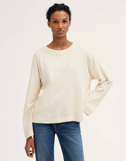 Easy Crewneck Long-Sleeve Tee in Sunday Slub