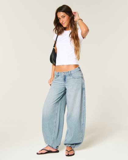Ultra Low-Rise Balloon Jeans