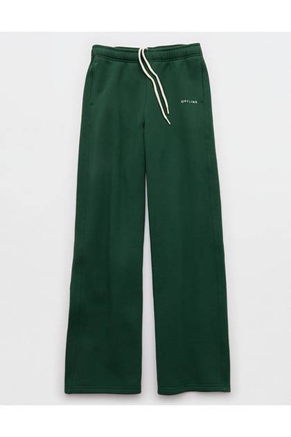 OFFLINE By Aerie Cloud Fleece Trouser Rugged Green