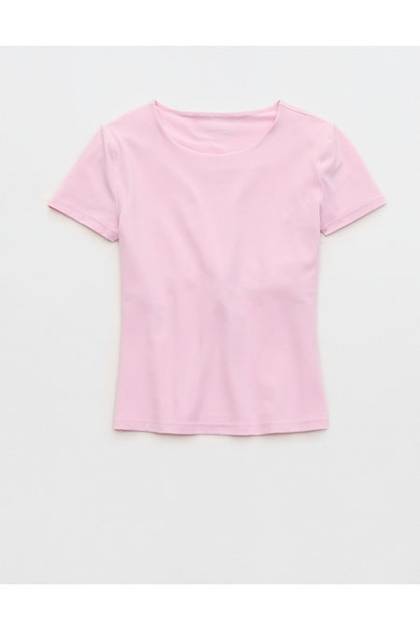 OFFLINE By Aerie Real Me XTRA T-Shirt Parfait Pink