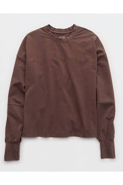 OFFLINE By Aerie OG Cotton Crewneck Long Sleeve T-Shirt Relic