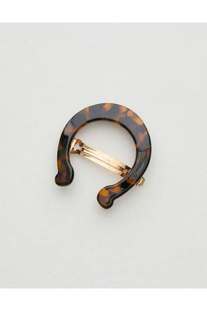 Aerie Horseshoe Hair Barette Brown