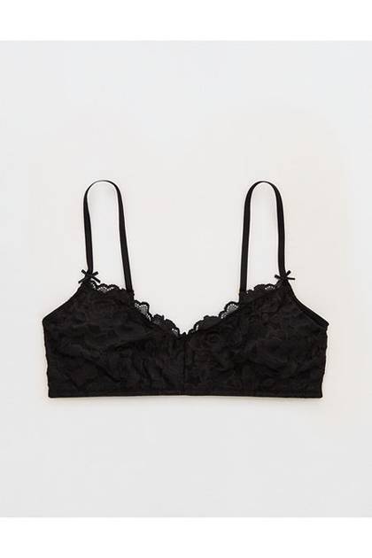 Show Off Dozen Roses Lace Padded Bralette True Black
