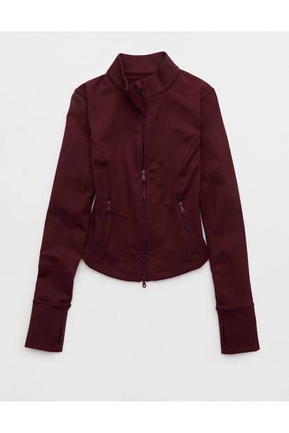 OFFLINE By Aerie The Hugger Full Zip Jacket Royal Berry