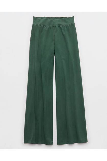 OFFLINE By Aerie OG Cotton Super Wide Leg Pant Rugged Green