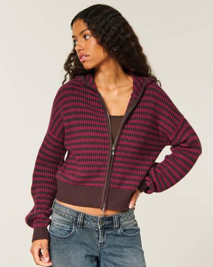 Easy Hooded Zip-Up Sweater