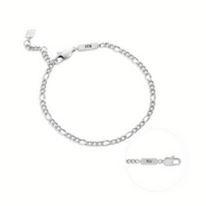 Men's Intersection Figaro Chain Bracelet (Silver)