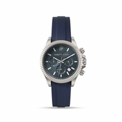 Men's Greenwich Chronograph 40 Silicone Strap Watch (Navy)