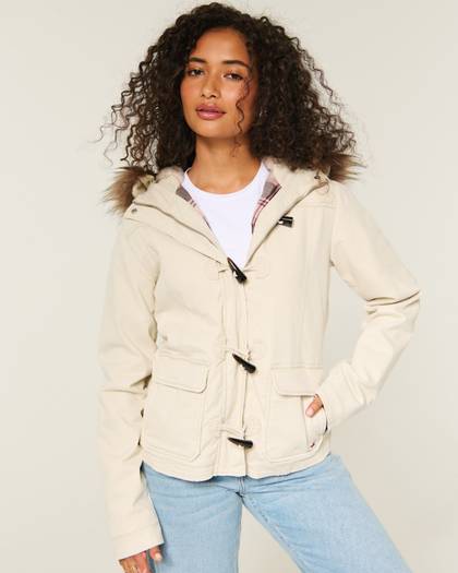 Faux Fur-Lined Toggle Jacket