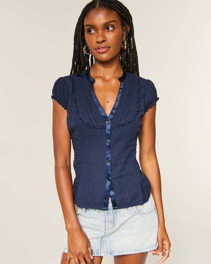Ruffle Short-Sleeve Top