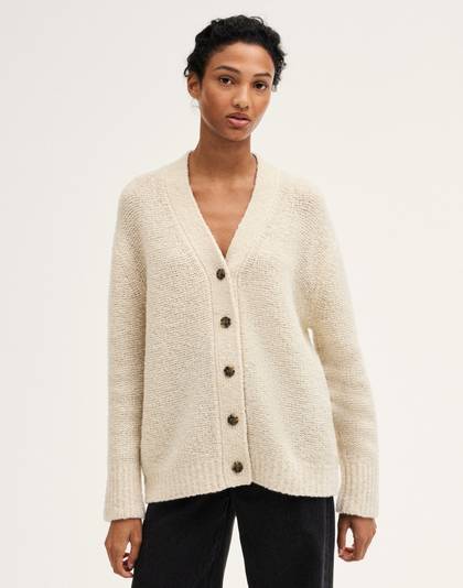 Oversized Boucl&eacute; Cardigan