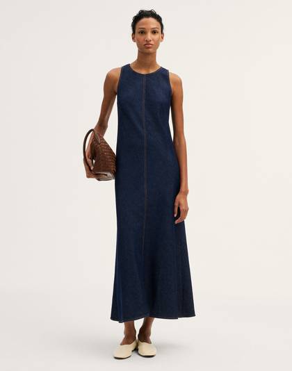 The Elena Midi Dress in Airy Denim