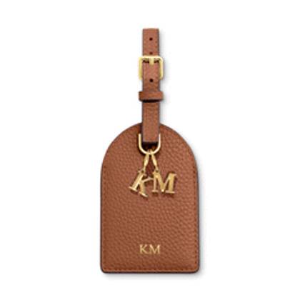 Leather luggage tag (tan)