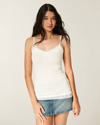 Lace Trim Layering Cami
