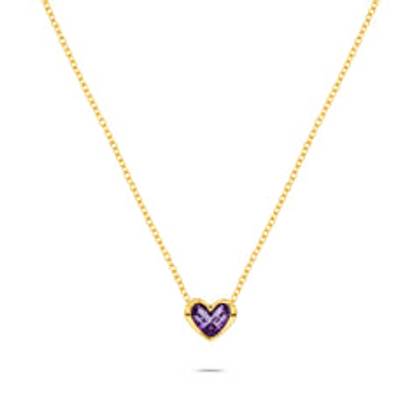 Mini Heart Birthstone Necklace (Gold)