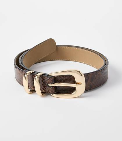 Loft Snake Print Metal Keeper Belt