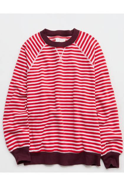 Aerie Go-To Boyfriend Sweatshirt Bright Red