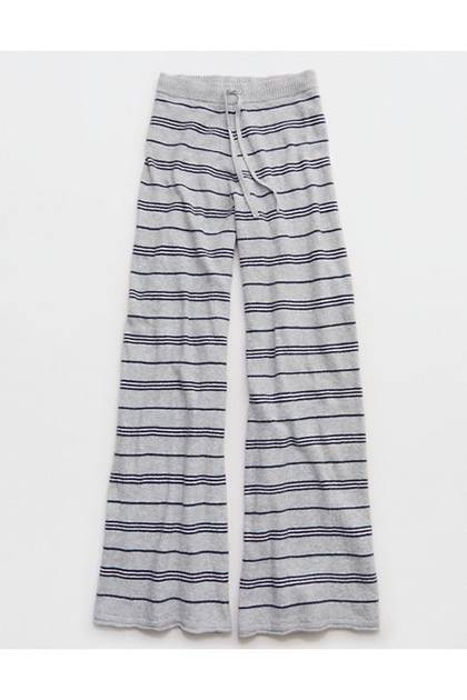 Aerie Sunday Soft® Plush Wide Leg Pant Medium Heather Gray