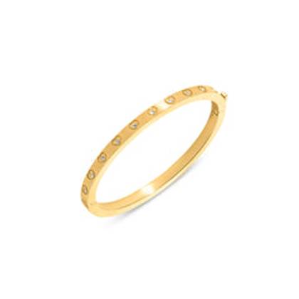 Crystal Heart Bangle (Gold)